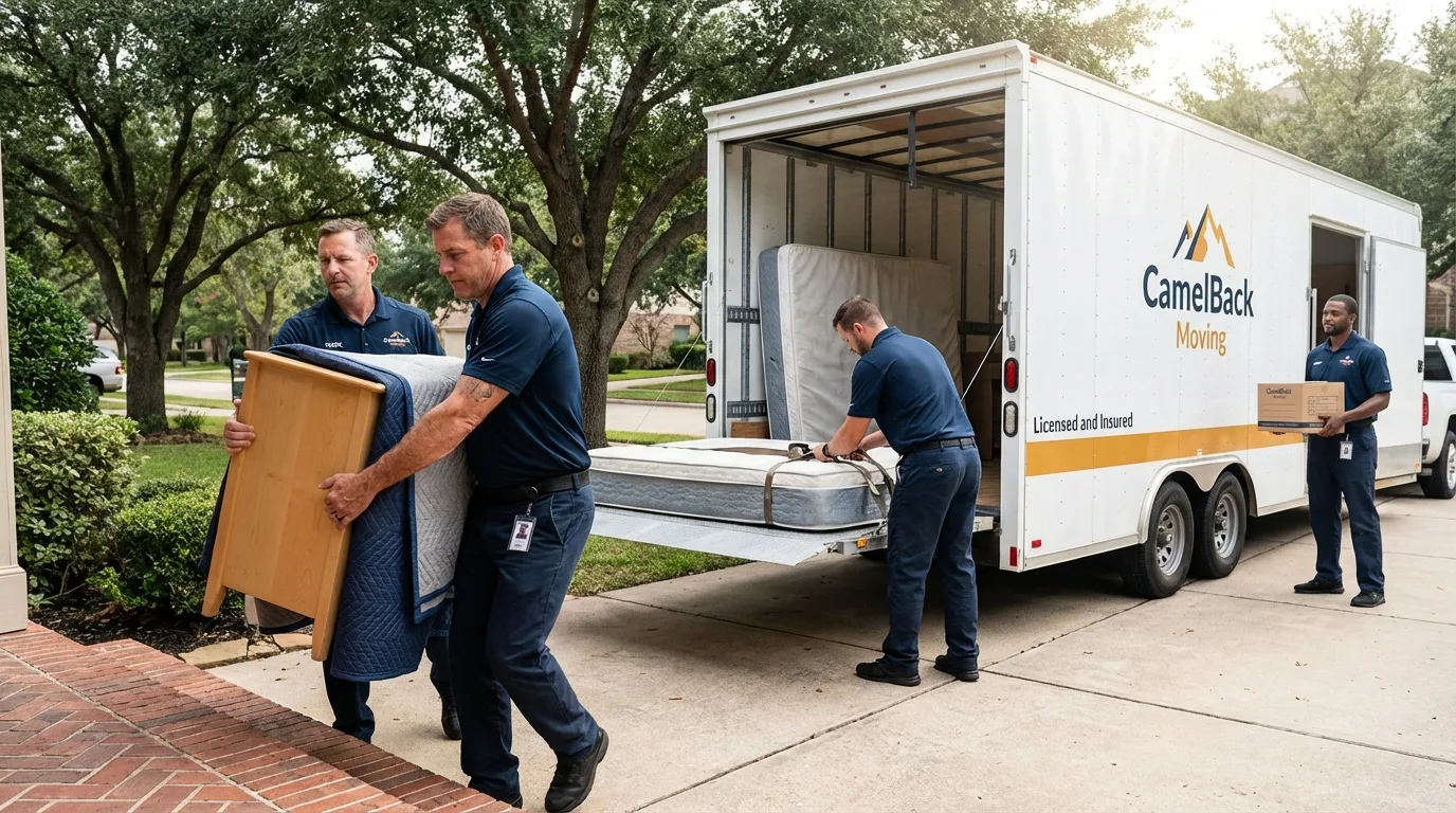 Crew loading residential truck for cross-state move from Neptune Beach, FL