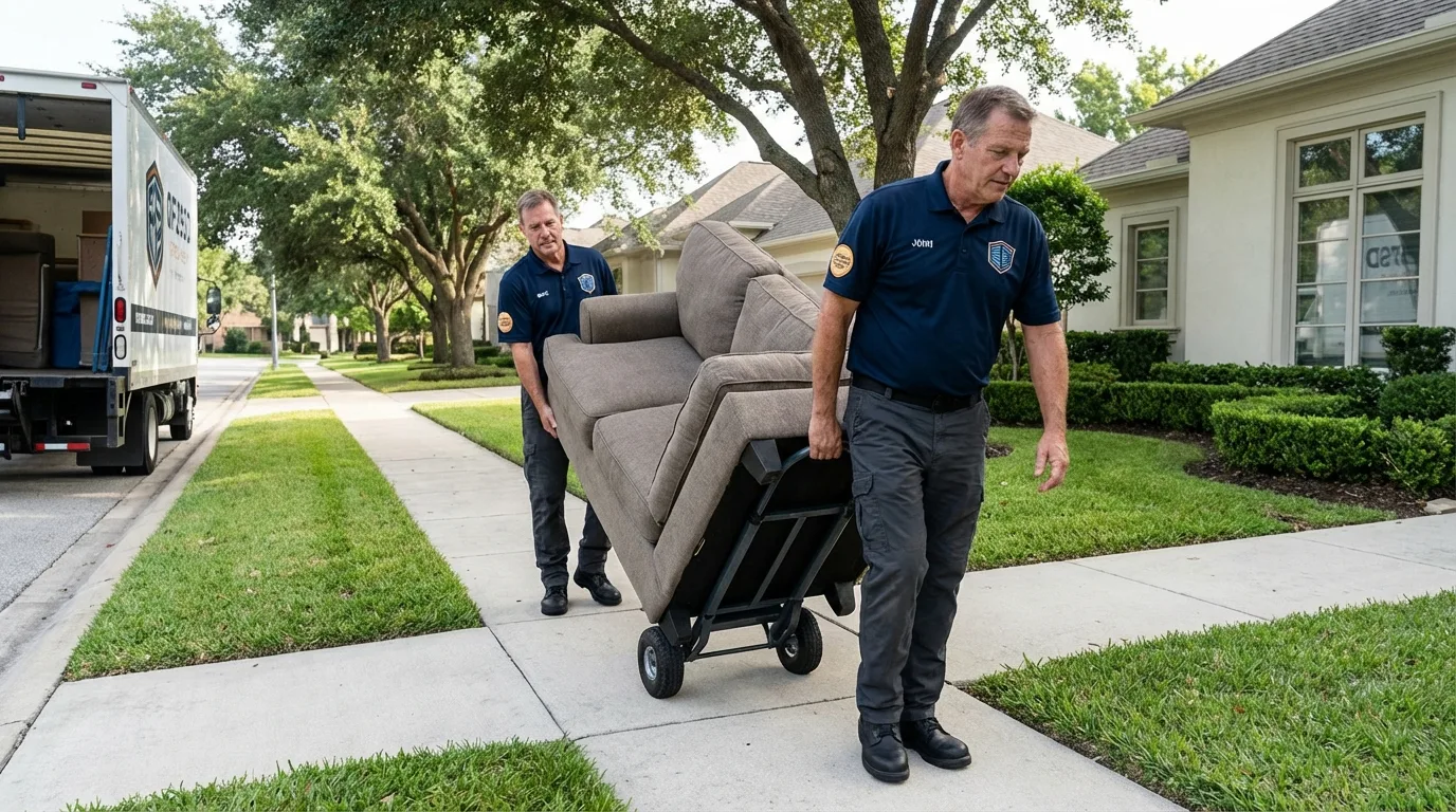 Local residential moving crew loading furniture in Neptune Beach, FL