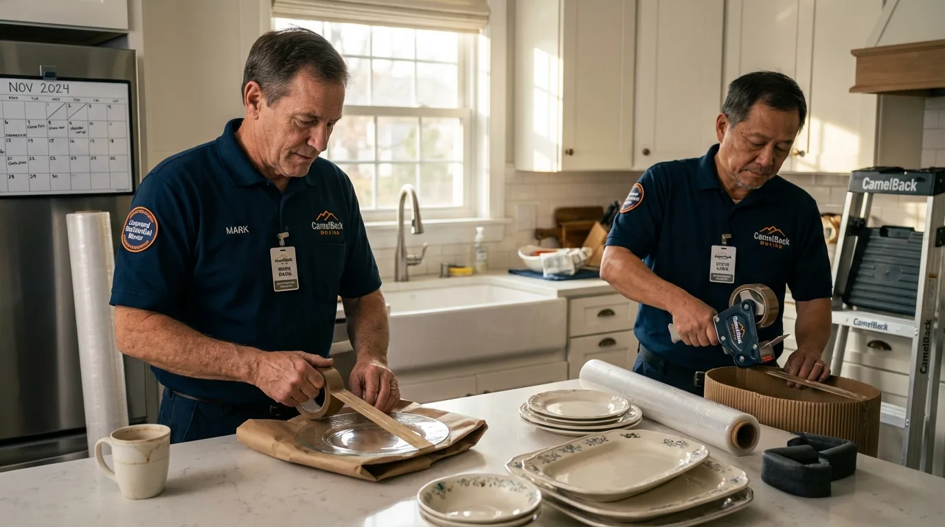 Professional crew packing kitchen dishware in Neptune Beach, FL